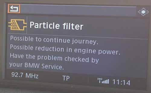 BMW DPF Dash Warning