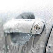 how to open a car door frozen shut