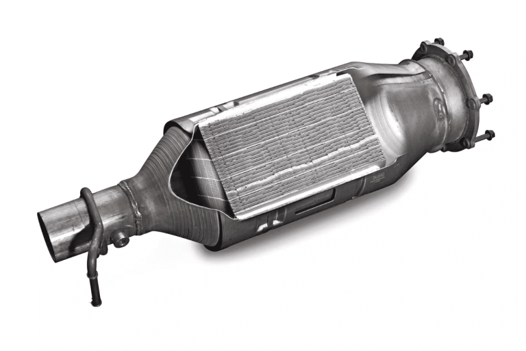 Diesel particulate filter removed from a vehicle exhaust system
