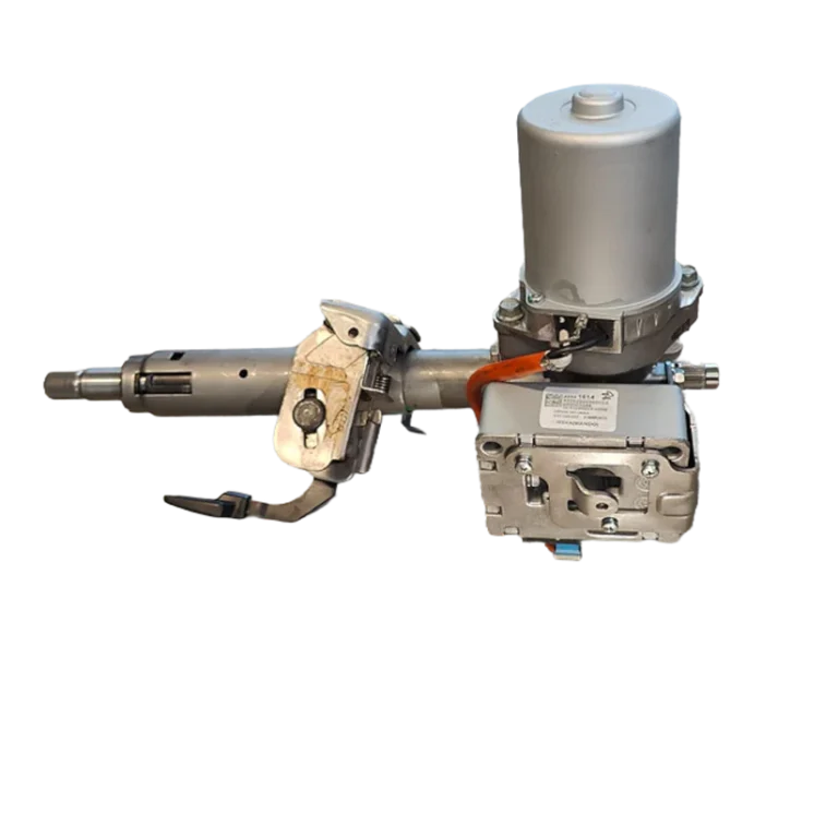 Electric power steering column with its motor and control unit attached