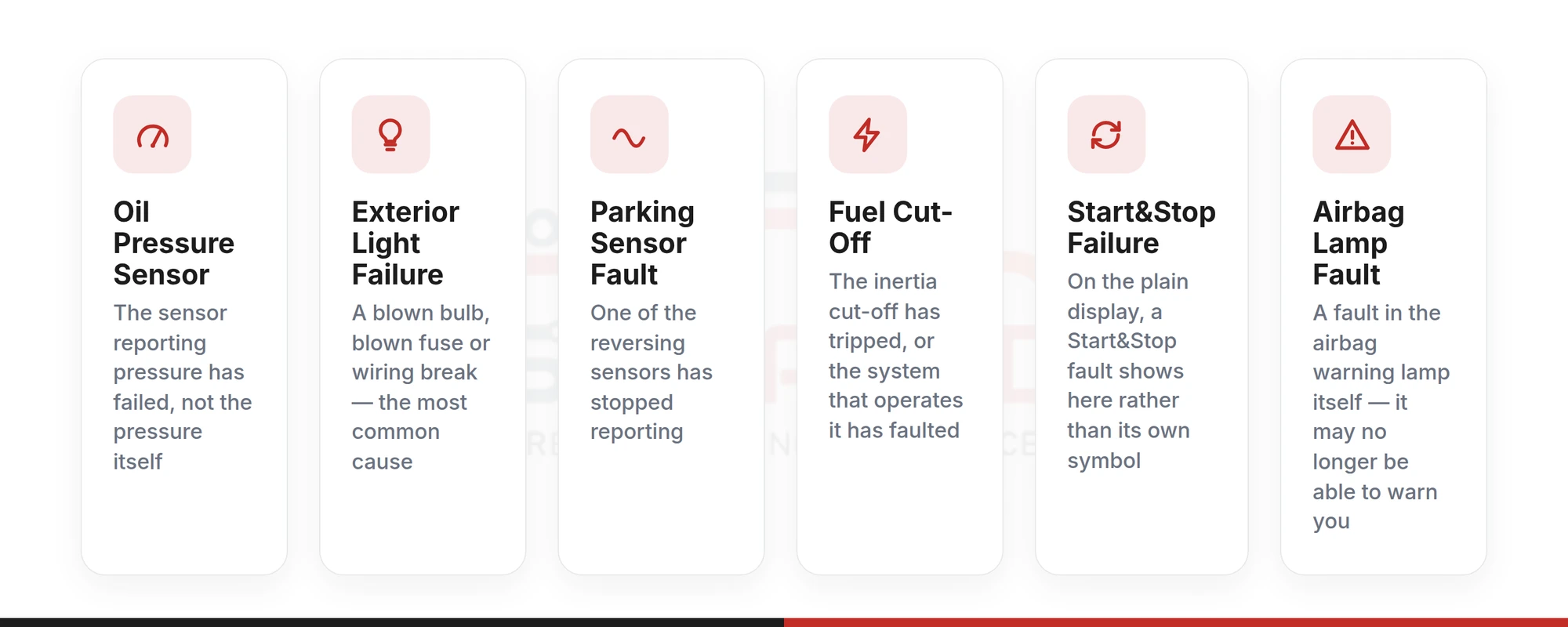 What the Fiat 500 amber triangle generic warning light can mean: oil pressure sensor, exterior light failure, parking sensor fault and other unrelated causes