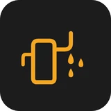 Amber AdBlue warning light symbol - a fuel pump nozzle with drops falling from it