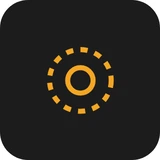 Amber brake pad wear warning light symbol - a circle drawn as a broken dashed ring