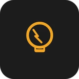 Amber bulb failure warning light symbol - a lamp bulb with a break through it