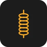 Amber glow plug preheat warning light symbol - a coiled filament