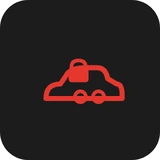 Red immobiliser warning light symbol - a car outline with a key above it