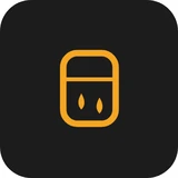 Amber water in diesel fuel filter warning light symbol - a filter box with a water droplet inside