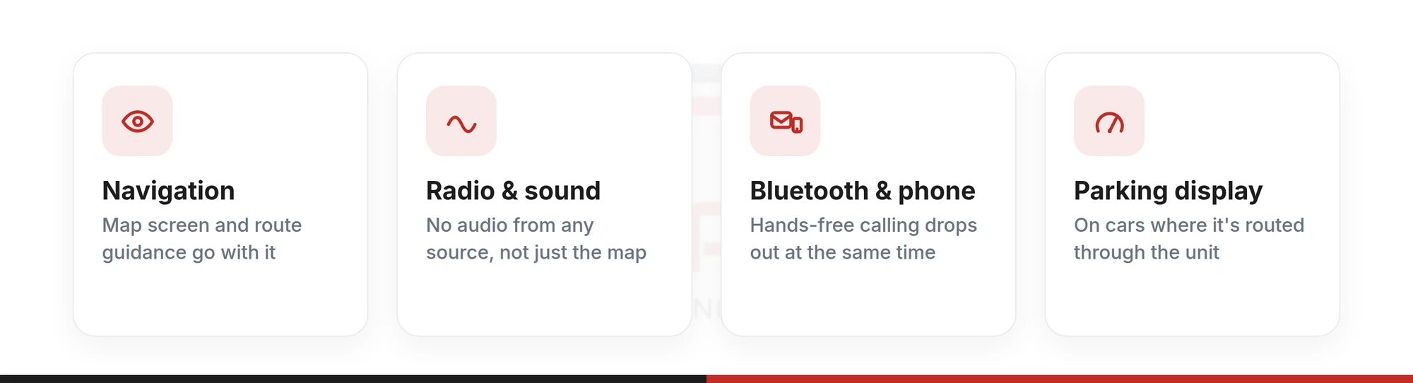 What goes with a failed RNS 510: navigation, radio and sound, Bluetooth and phone, and parking display